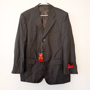 MANTONI Italy 100% Virgin Wool Men’s Pinstripe Full Suit 2PC | Size 42/36S IT